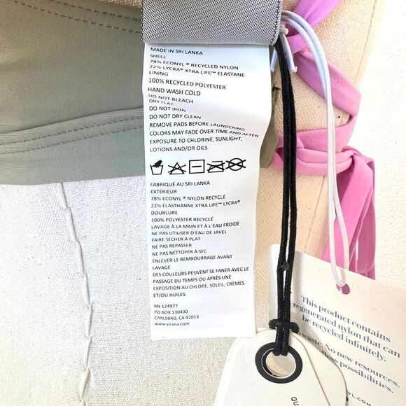 PrAna Tulum Swim Top Colorblock Halter Crisscross Back NWT Size L - Picture 12 of 12